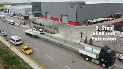 Extended Length 33100 mm. for long beam transport Flatbed semi trailer.