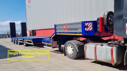 4 - 6 Axles "Fixed and Single Extension" "Self Widening Platform" Lowbeds Low-loaders
